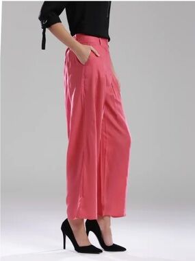 Robert Rodriguez Silk Wide Leg Palazzo Coral High Waisted Pants sz 6